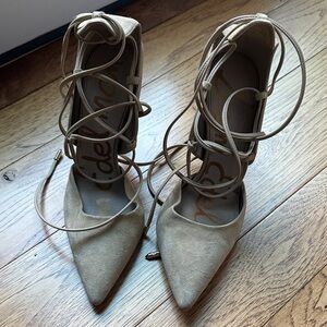 Sam Edelman Tan Lace-Up Heels